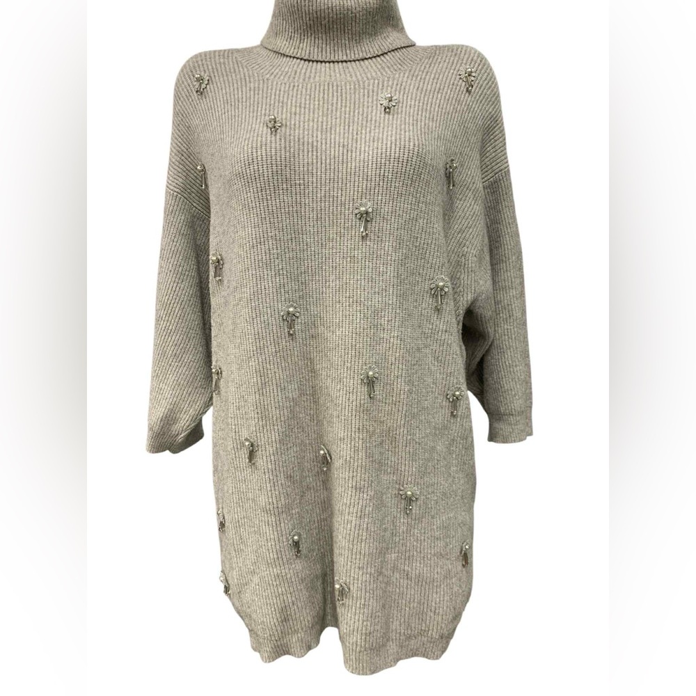 Picadilly Fashion Beaded Turtleneck Sweater Size L